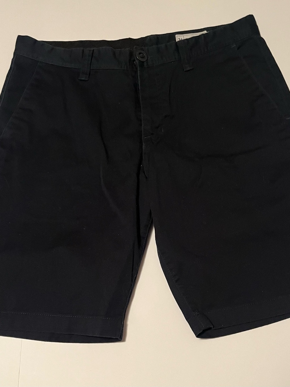 Men's Black Chino Shorts - Classic Summer Style size 34